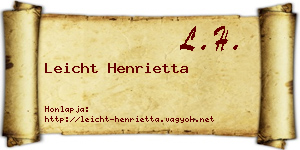 Leicht Henrietta névjegykártya