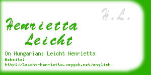 henrietta leicht business card